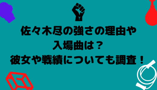 佐々木尽の強さの理由や入場曲は？彼女や戦績についても調査！